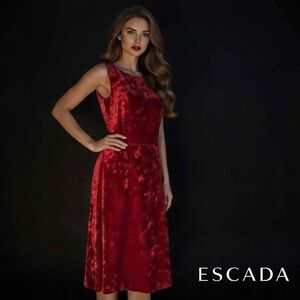 Escada Crushed Velvet Dress NWT 40